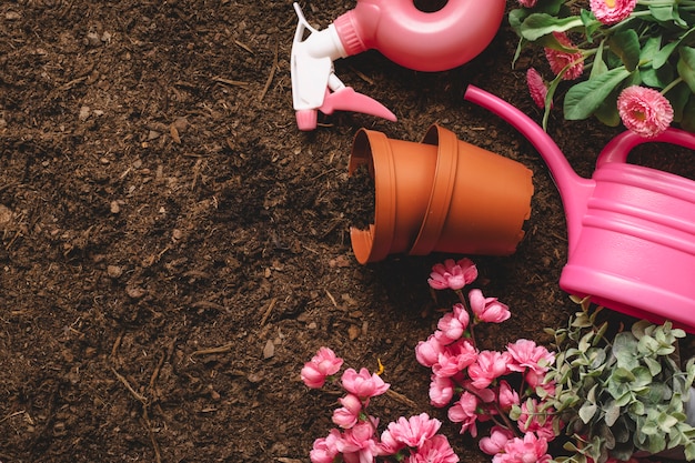 Composizione giardinaggio vaso d&#39;irrigazione