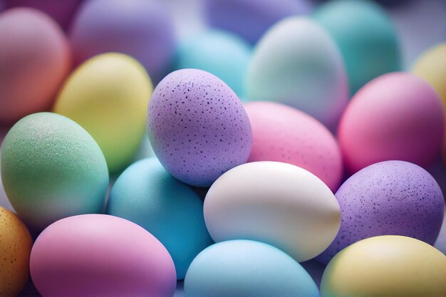 Composizioni di uova di Pasqua a colori pastello 9