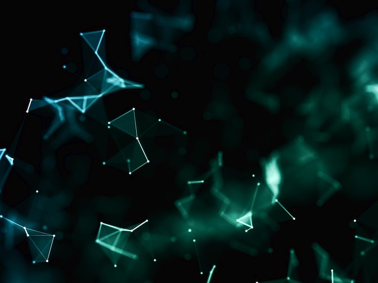 Foto gratuito comunicazione di rete di progettazione di tecnologia del plesso astratto 3d