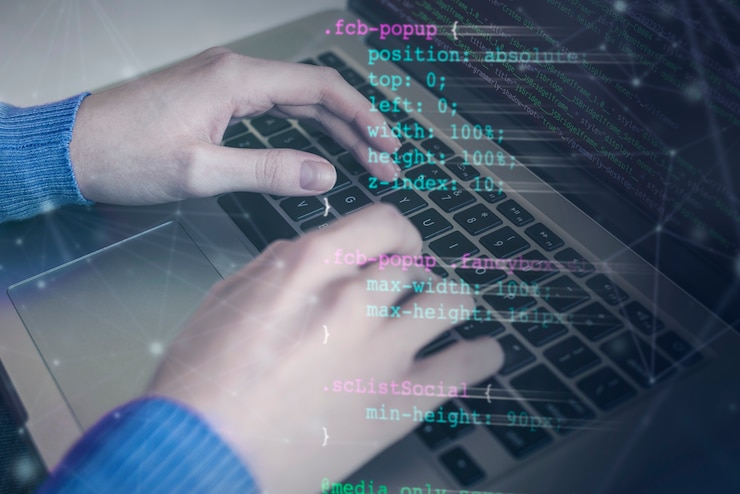 Foto gratuito concept di collage html e css con la persona