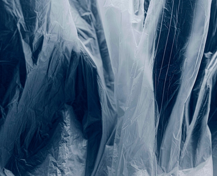 Foto gratuito concetto astratto del sacchetto di plastica del primo piano