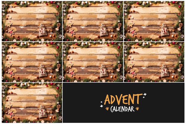 Concetto decorativo per il calendario dell'avvento