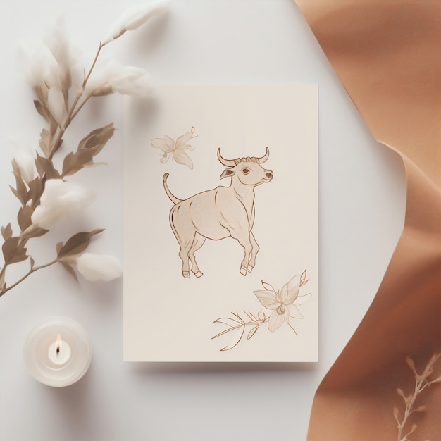 Concetto di astrologia con disegno taurus