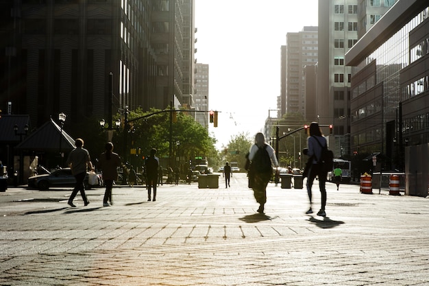 Concetto di censimento fotografato in una composizione urbana