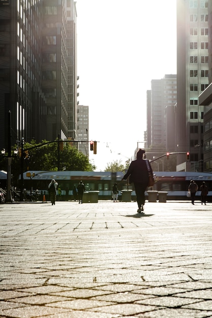 Concetto di censimento fotografato in una composizione urbana