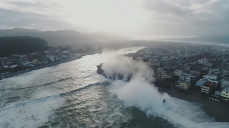 Foto gratuito concetto di disastro naturale con alluvione