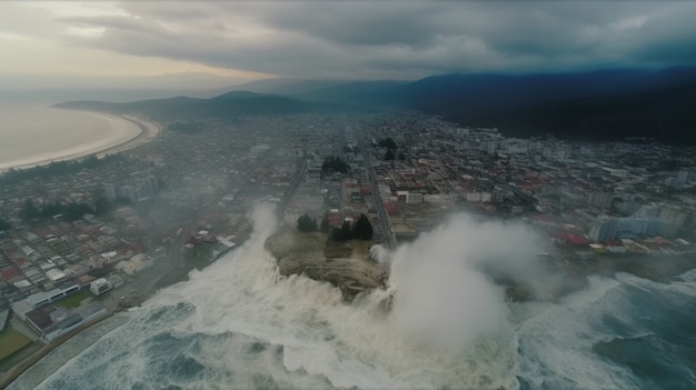 Concetto di disastro naturale con alluvione