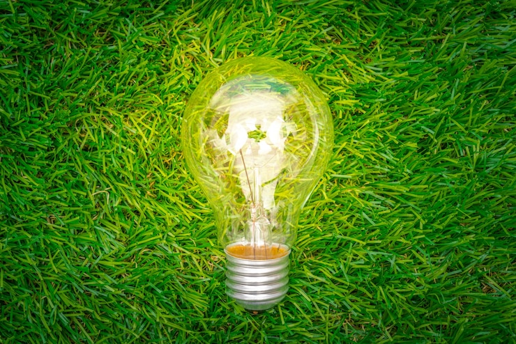 Foto gratuito concetto di eco - lampadina crescere l&#39;erba