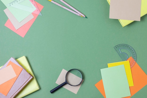 Concetto di educazione still life flat lay