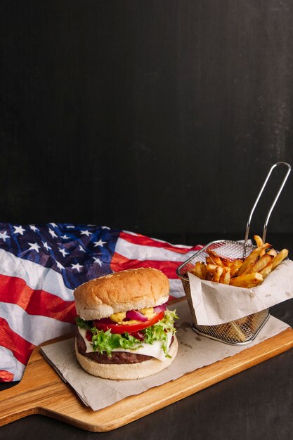 Concetto di fast food americano