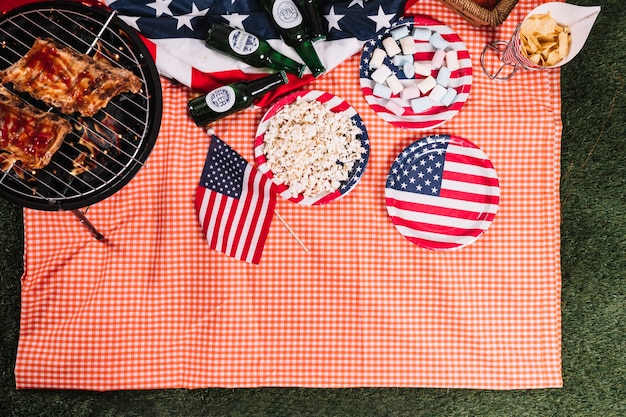 Concetto di festa dell&#39;indipendenza degli Stati Uniti con barbecue