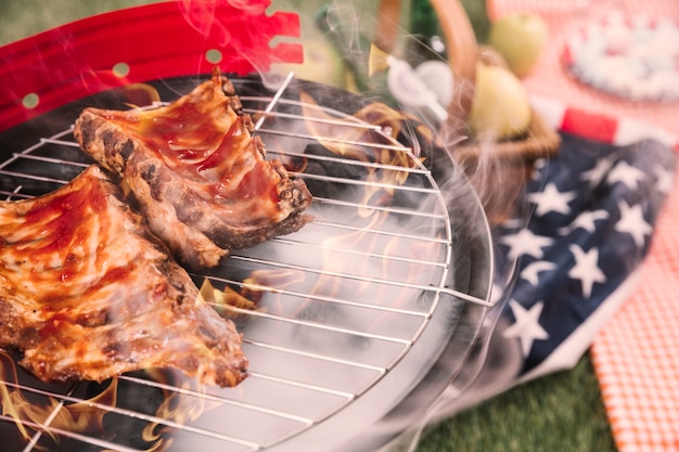 Concetto di festa dell&#39;indipendenza degli Stati Uniti con barbecue