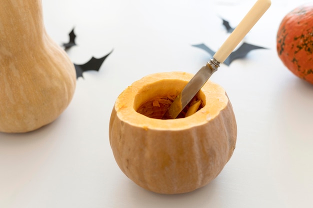 Concetto di Halloween con la zucca