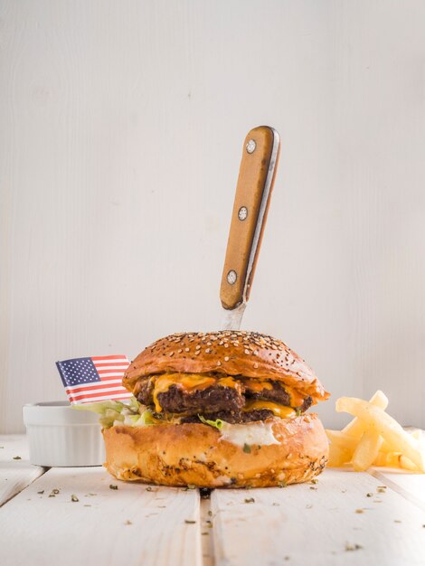 Concetto di hamburger americano
