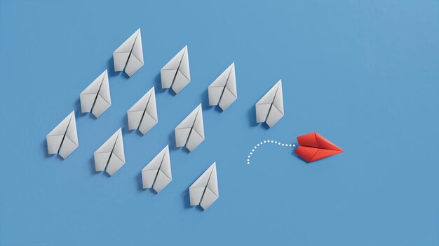 Concetto di individualità tra aerei di carta