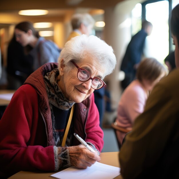 Concetto di istruzione per donne anziane di media età