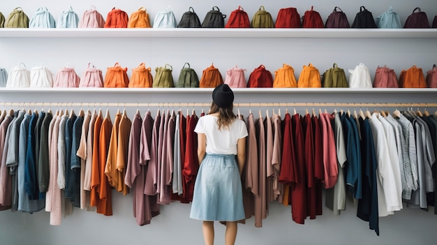 Concetto di moda veloce con lo shopping della donna