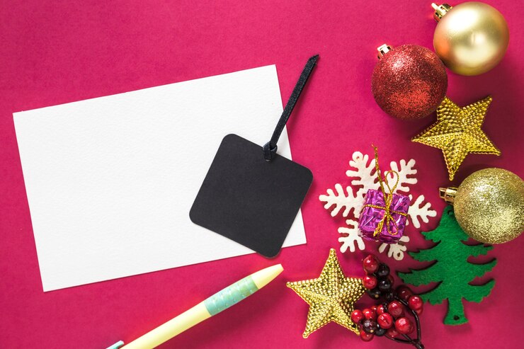 Foto gratuito concetto di natale con la carta