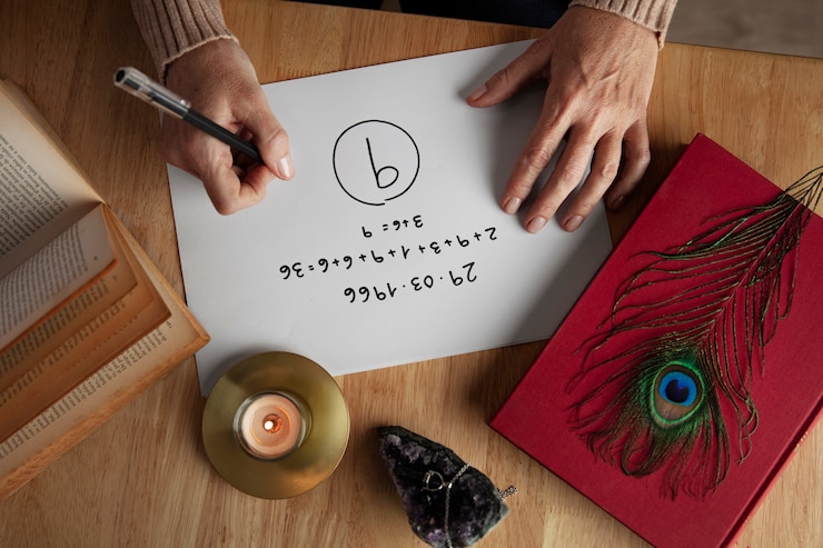 Foto gratuito concetto di numerologia con nota