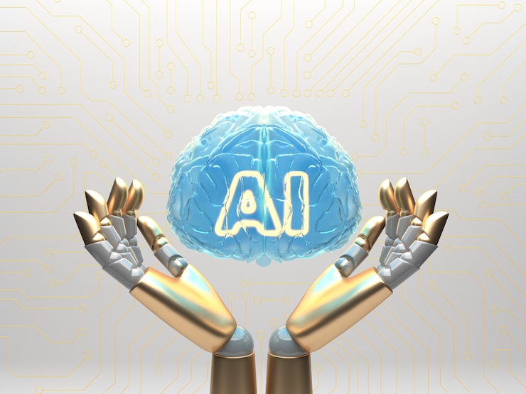 Foto gratuito concetto di nuvola ai con bracci robotici
