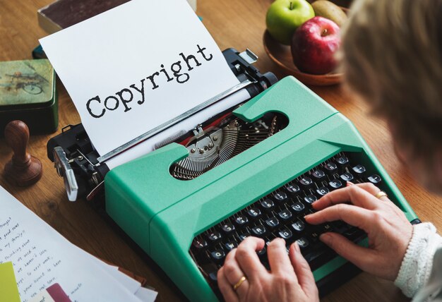 Concetto di parola di marketing di marchio di identità di copyright