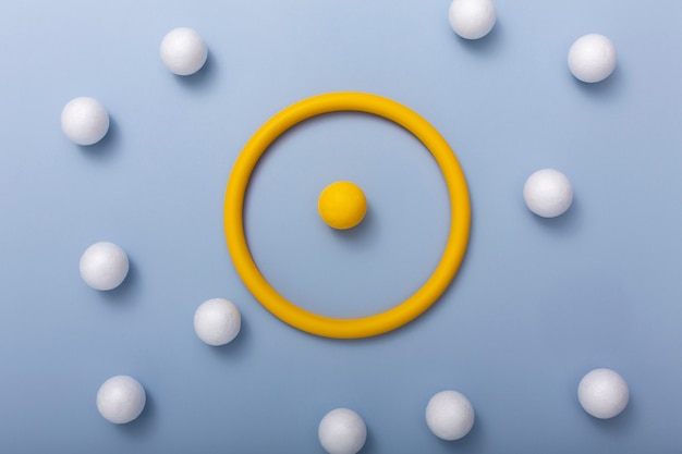 Concetto di protezione con cerchio e palline