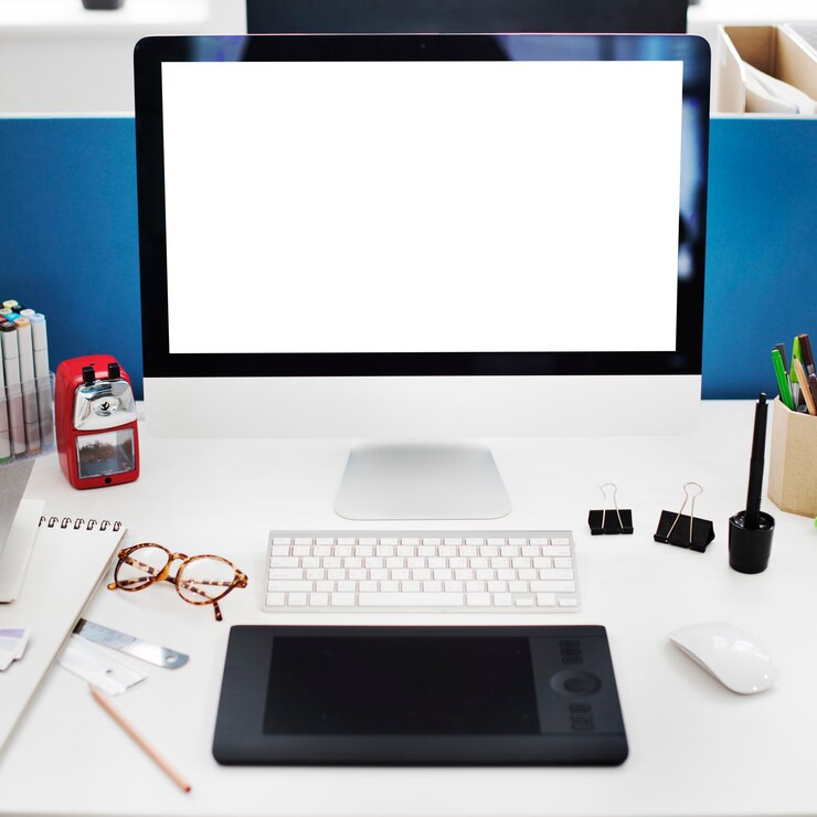 Foto gratuito concetto di schermo vuoto dello spazio della copia del mockup