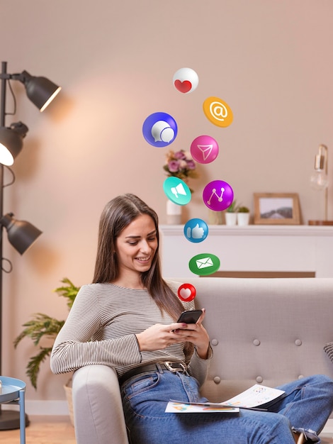 Concetto di social media marketing per il marketing con applicazioni