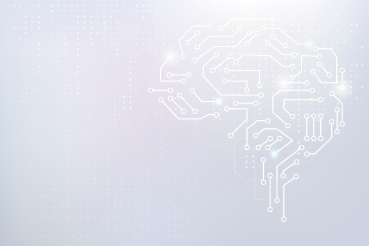 Foto gratuito concetto di trasformazione digitale del fondo del cervello della tecnologia ai