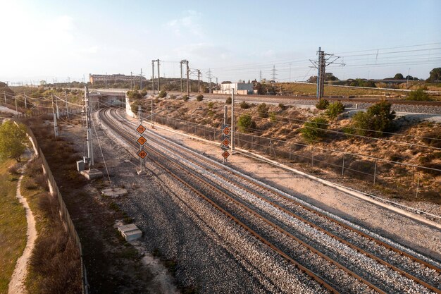 Concetto di trasporto con le ferrovie