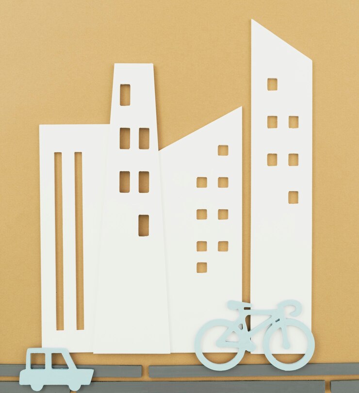 Foto gratuito concetto di trasporto urbano con bicicletta e auto