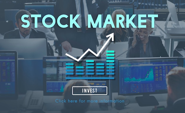 Concetto finanziario di investimento di economia di mercato azionario