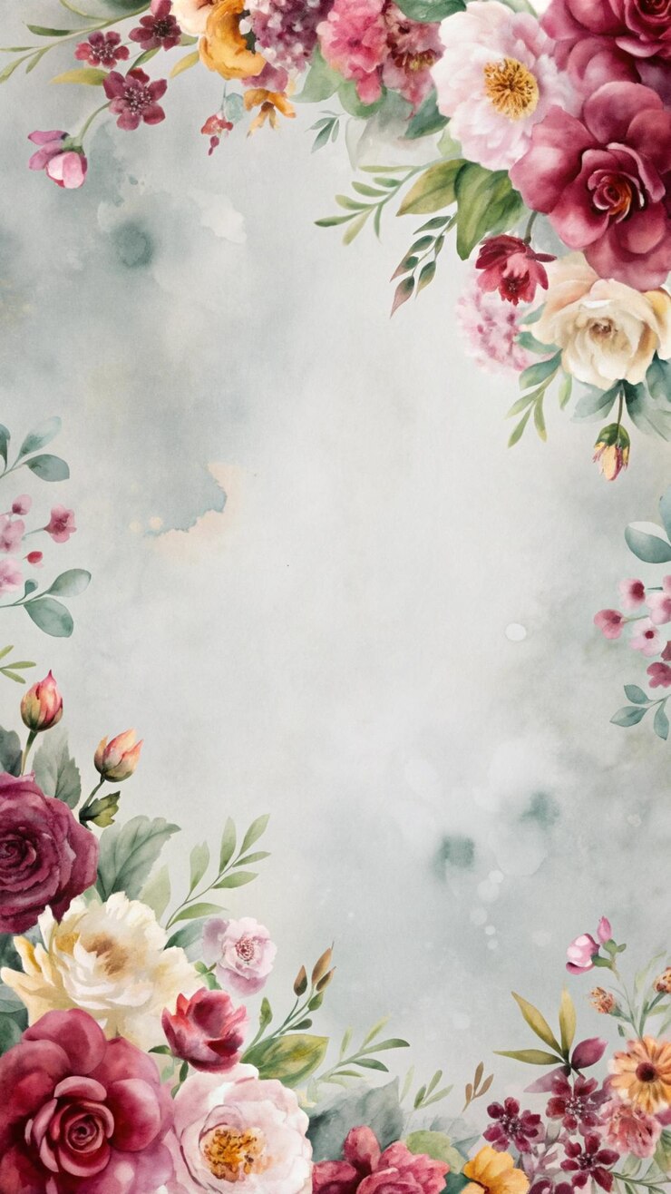 Foto gratuito confine floreale ad acquerello con sfondo pastello