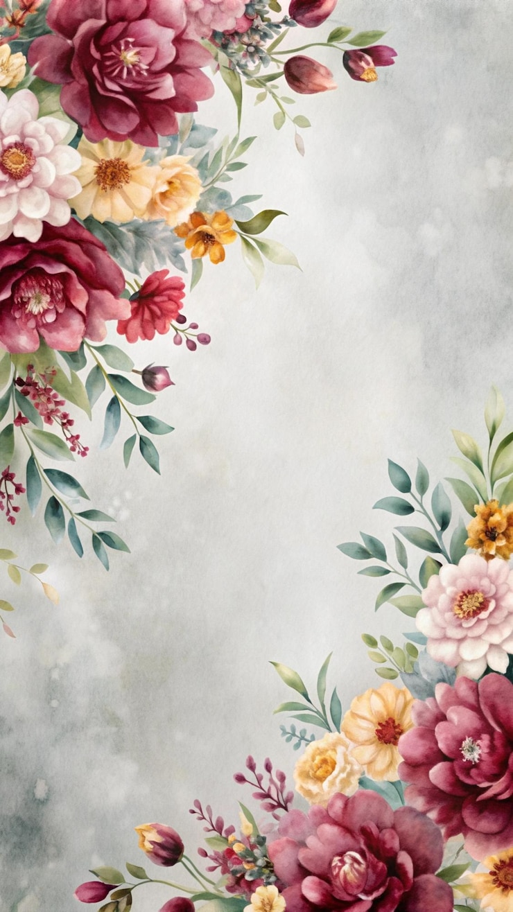 Foto gratuito confine floreale ad acquerello con spazio per la copia