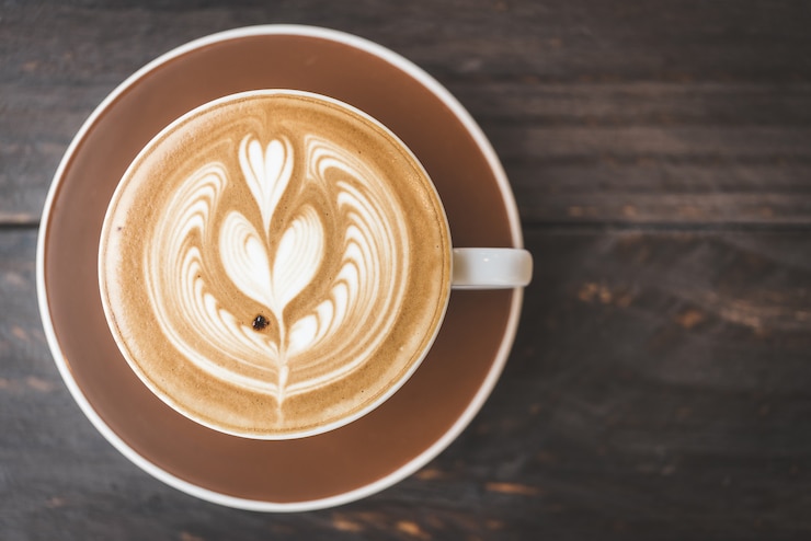 Foto gratuito coppa da caffè al latte