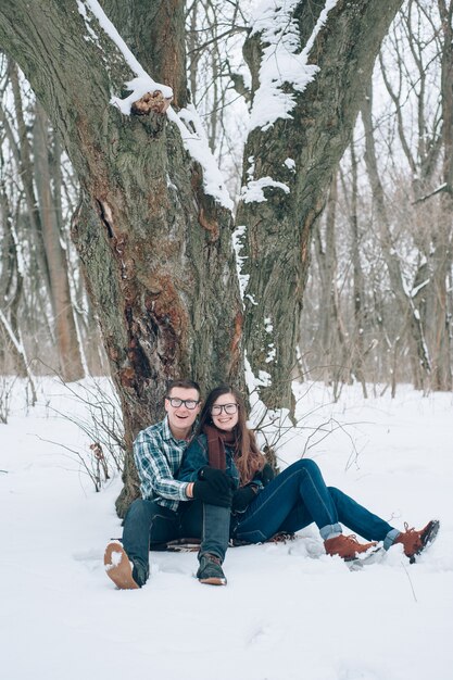 coppia sulla neve
