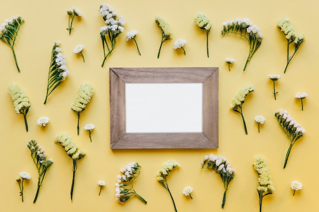 Cornice chiara in diversi fiori