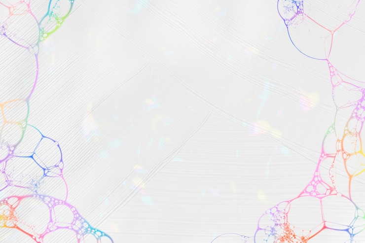 Foto gratuito cornice colorata a bolle su sfondo bianco arte sperimentale fai da te