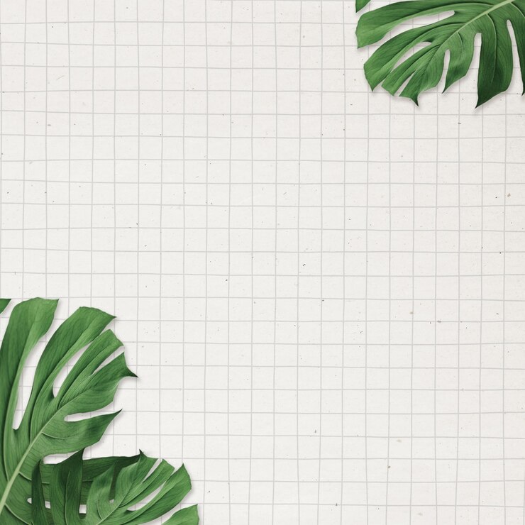 Foto gratuito cornice di foglie di monstera su sfondo di carta a griglia