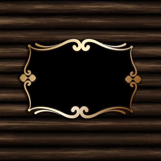 Cornice vuota decorativa su uno sfondo di legno vecchio