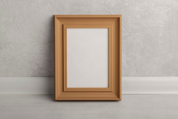 Foto gratuito cornice vuota in legno vista frontale