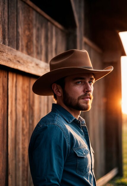 Cowboy in un ambiente fotorealistico