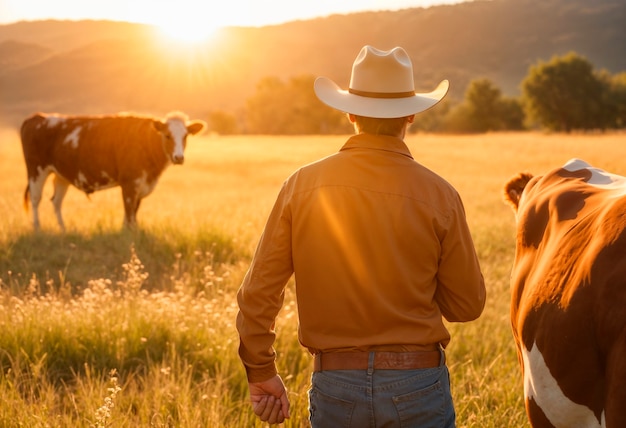 Cowboy in un ambiente fotorealistico