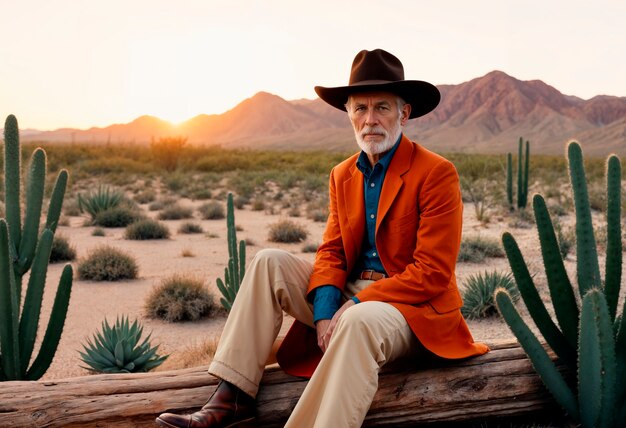 Cowboy in un ambiente fotorealistico