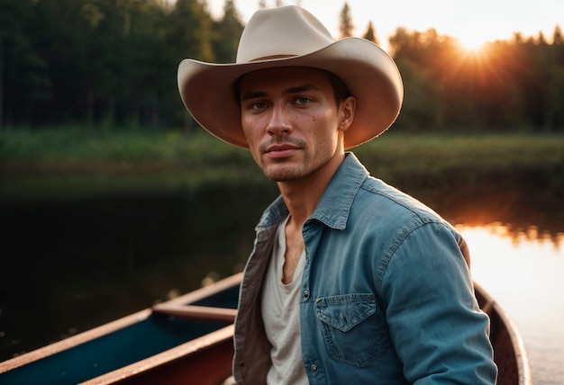 Cowboy in un ambiente fotorealistico