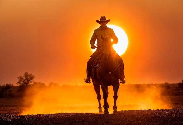 Cowboy in un ambiente fotorealistico