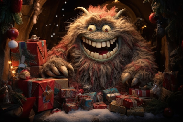 Creatura stravagante che illustra il Grinch