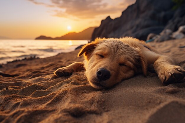 Cuccio cane che dorme ai generato