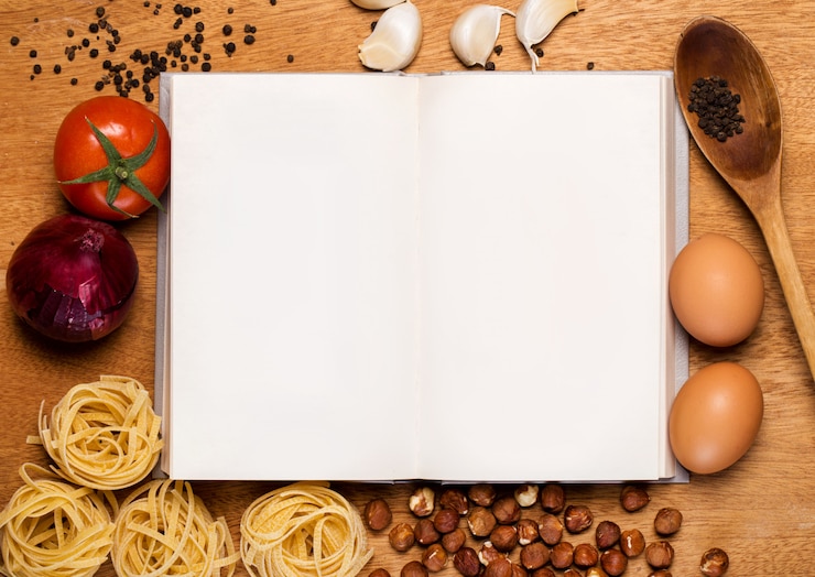Foto gratuito cucina. libro di cucina e cibo