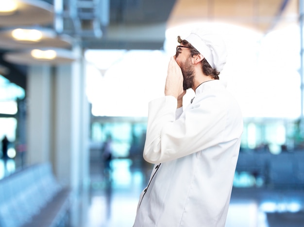 cuoco pazzo espressione arrabbiata